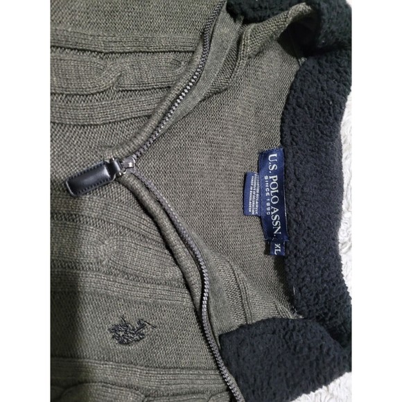 U.S Polo Assn Mens Size XL Green Jacket cotton and Acrylic blend - Picture 2 of 3